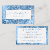 Elegant Modern Blue Girly Visitekaartje (Voorkant / Achterkant)