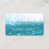 Elegant Modern Blue Glittery Bokeh Loyalty Kaart (Achterkant)