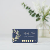 Elegant Modern Blue Gold Loyalty Kaart (Staand voorkant)