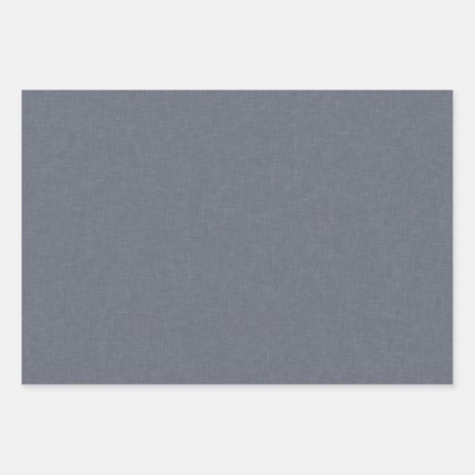 Elegant Modern Blue Grey Faux Linen Inpakpapier Vel (Voorkant)