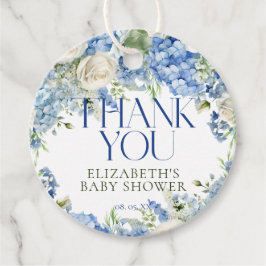 Elegant Modern Blue Hydrangea Floral dank u Bedankjes Labels
