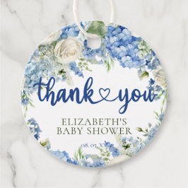 Elegant Modern Blue Hydrangea Floral dank u Bedankjes Labels