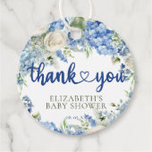 Elegant Modern Blue Hydrangea Floral dank u Bedankjes Labels (Voorkant)