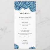 Elegant Modern Blue Hydrangeas Floral Wedding Menu (Voorkant)