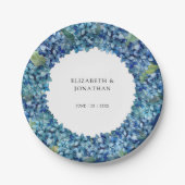 Elegant Modern Blue Hydrangeas Floral Wedding Papieren Bordje (Voorkant)