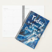 Elegant modern Blue Marble Motivatie Quote Planner (Display)