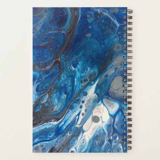 Elegant modern Blue Marble Motivatie Quote Planner (Achterkant)