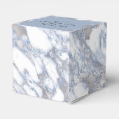 Elegant Modern Blue Marble Wedding Favor Box Bedankdoosjes (Achterkant)