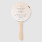 Elegant Modern Blush Beige Oranje Floral Wedding Handwaaier (Achterkant)