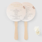 Elegant Modern Blush Beige Oranje Floral Wedding Handwaaier (Voorkant en achterkant)