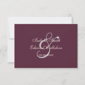 Elegant Modern Blush & Burgundy Bouquet Wedding RSVP Kaartje (Achterkant)