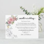 Elegant Modern Blush Floral Smaller Wedding Aankondiging (Staand voorkant)