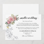 Elegant Modern Blush Floral Smaller Wedding Aankondiging (Voorkant / Achterkant)