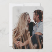 Elegant Modern Blush Gray Photo Wedding Kaart (Achterkant)