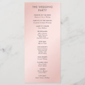 Elegant Modern Blush Pink and Grey Wedding Programmakaart (Achterkant)