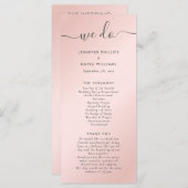 Elegant Modern Blush Pink and Grey Wedding Programmakaart (Voorkant / Achterkant)