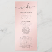 Elegant Modern Blush Pink and Grey Wedding Programmakaart (Voorkant)