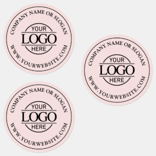 Elegant Modern Blush Pink Corporate Business Logo Labels