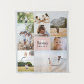 Elegant & Modern Blush Pink Family Photo Collage Wandkleed (Voorkant)