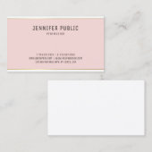 Elegant modern Blush Pink Gold Design Plain Trendy Visitekaartje (Voorkant / Achterkant)