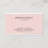 Elegant modern Blush Pink Gold Design Plain Trendy Visitekaartje (Voorkant)