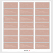 Elegant Modern Blush Pink Guest Adresetiketten Sticker (Vel)