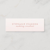 Elegant Modern Blush PInk minimalistisch Mini Visitekaartje (Voorkant)