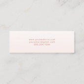 Elegant Modern Blush PInk minimalistisch Mini Visitekaartje (Achterkant)