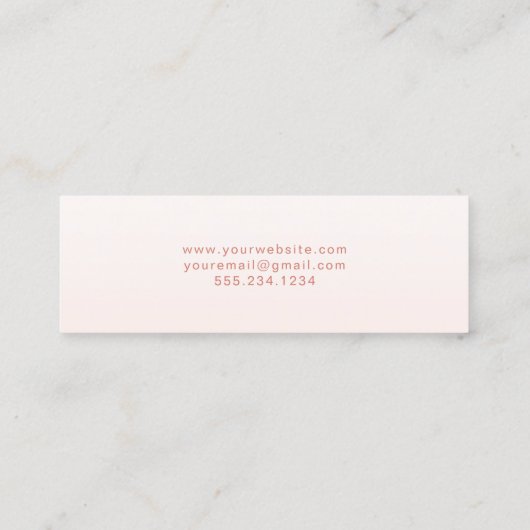 Elegant Modern Blush PInk minimalistisch Mini Visitekaartje (Achterkant)