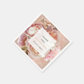 Elegant Modern Blush Pink Rose & Peony Dank u Servet (Hoek)