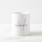 Elegant modern Blush Pink Script Monogram Koffiemok (Center)