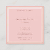 Elegant Modern Blush Pink Sjabloon Script Trendy Vierkante Visitekaartje (Achterkant)