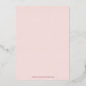 Elegant Modern Blush Roos Gold Monogram Weddenscha Folie Uitnodiging (Achterkant)