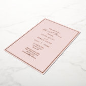 Elegant modern Blush Roos Gold repesial Dinner Folie Uitnodiging (Gedraaid)