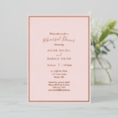 Elegant modern Blush Roos Gold repesial Dinner Folie Uitnodiging (Staand Voorkant)