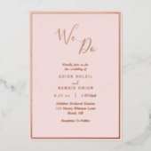 Elegant modern blush Roos Gold We wedden Folie Uitnodiging (Voorkant)