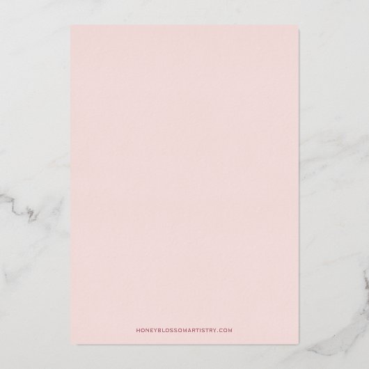 Elegant modern blush Roos Gold We wedden Folie Uitnodiging (Achterkant)