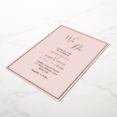 Elegant modern blush Roos Gold We wedden Folie Uitnodiging (Gedraaid)
