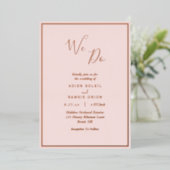 Elegant modern blush Roos Gold We wedden Folie Uitnodiging (Staand Voorkant)