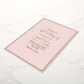 Elegant Modern Blush Roos Gold Wedding Folie Uitnodiging (Gedraaid)