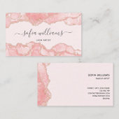 Elegant Modern Blush Roze Agaat Visitekaartje (Voorkant / Achterkant)