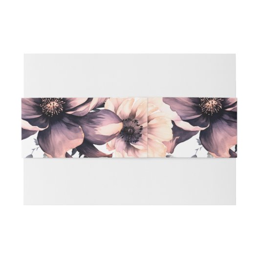 Elegant Modern Blush Roze Bloemen Bruiloft Uitnodigingen Wikkel (Achterkant Voorbeeld)