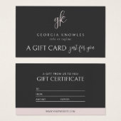 Elegant Modern Blush Roze Cadeaubon Visitekaartje (Voorkant /achterkant)