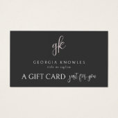 Elegant Modern Blush Roze Cadeaubon Visitekaartje (Voorkant)