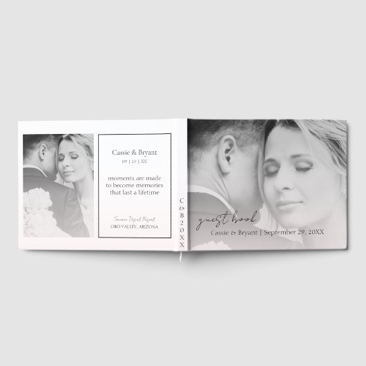 Elegant Modern Blush Roze Chique Bruiloft Gastenbo Gastenboek (Volledig)