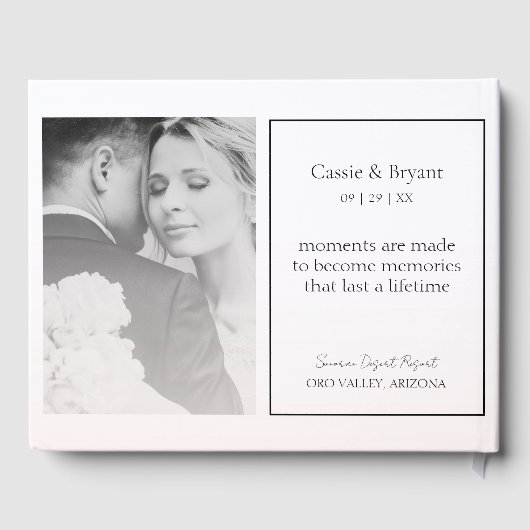 Elegant Modern Blush Roze Chique Bruiloft Gastenbo Gastenboek (Achterkant)