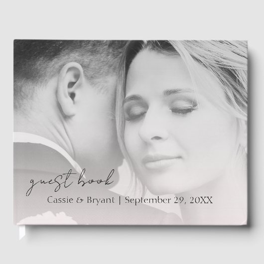 Elegant Modern Blush Roze Chique Bruiloft Gastenbo Gastenboek (Voorkant)