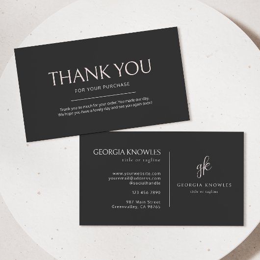 Elegant Modern Blush Roze Dank u Kaart