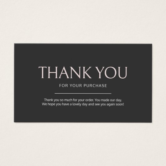 Elegant Modern Blush Roze Dank u Kaart (Voorkant)