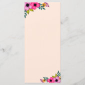 Elegant modern Blush Roze Floral Rustial Dinner Menu (Achterkant)